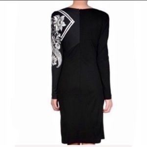 Roberto Cavalli Orchid Print Asymmetrical Dress